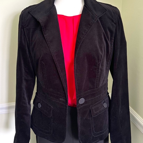 TALBOTS Black Velvet Fitted Jacket - Picture 1 of 5